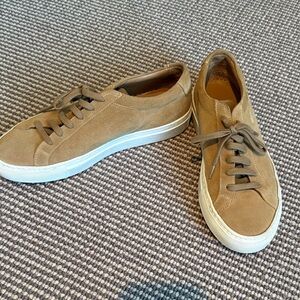 Common Project Womens’s Tan Suede Sneakers